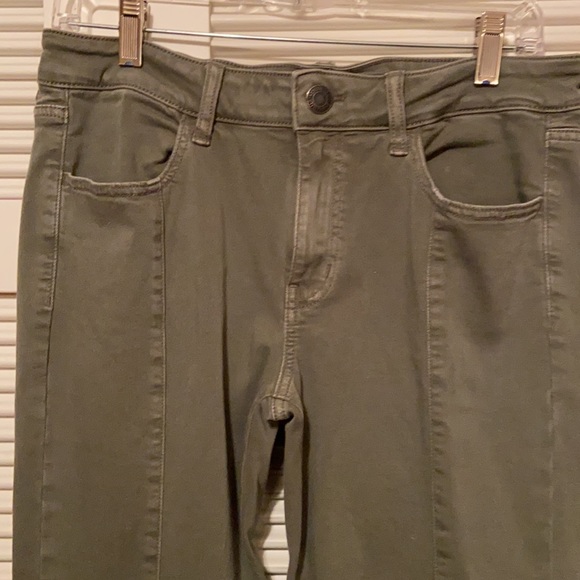 AMERICAN EAGLE Olive Green Moto Skinny Jeans Jegging - Picture 3 of 11